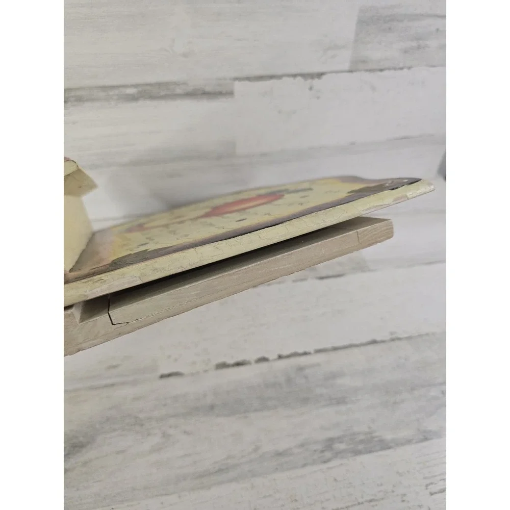 Thomas Pacconi Classics Wood Cookbook Stand Apple Hand Painted Farmhouse Cream